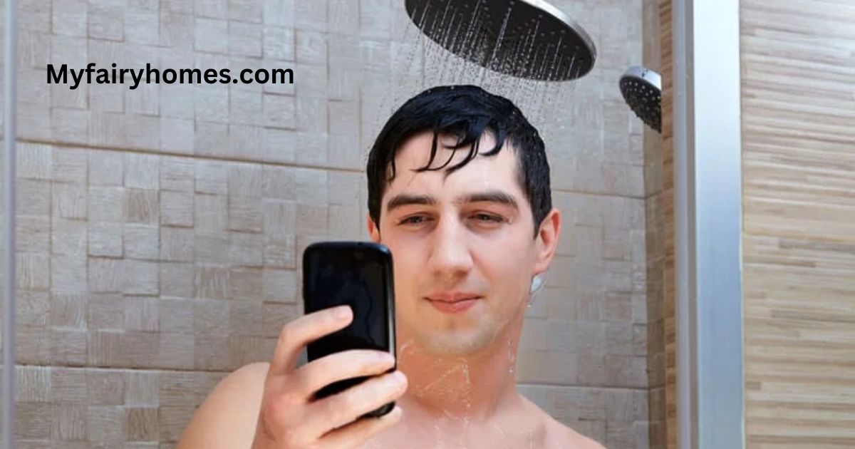 shower with phone